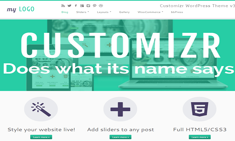 Themes wordpress đẹp và ấn tượng: Customizr